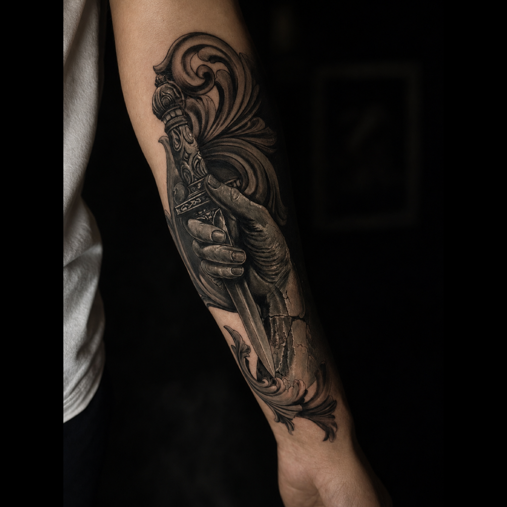 Geometrik Blackwork Şablonu